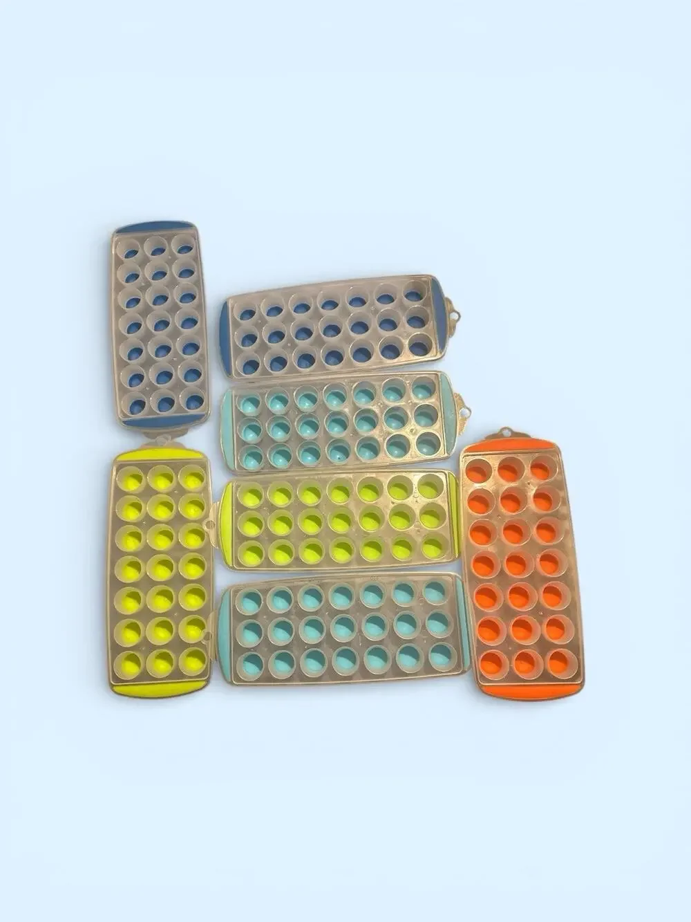 7 Silicone Easy Push Pop Out Mini Ice Cube Tray With Flexible Silicone Bottom